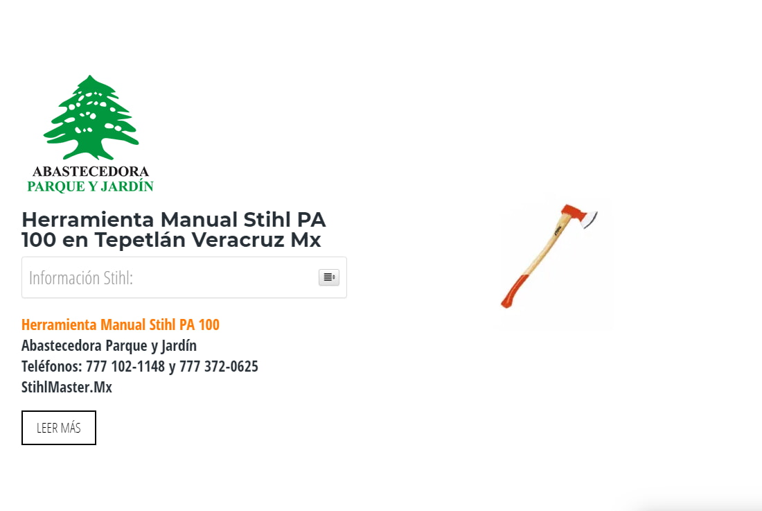 Herramienta Manual Stihl PA 100 en Tepetlán Veracruz Mx