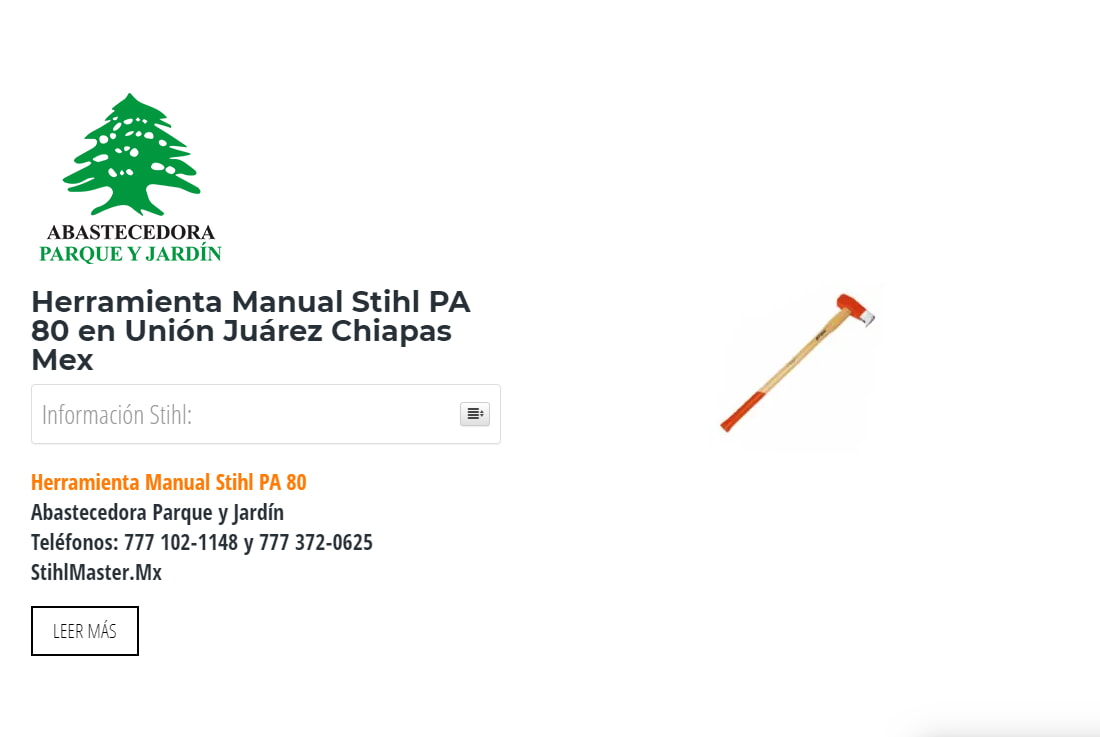 Herramienta Manual Stihl PA 80 en Unión Juárez Chiapas Mex