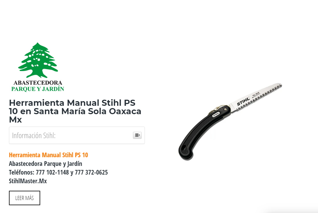 Herramienta Manual Stihl PS 10 en Santa María Sola Oaxaca Mx