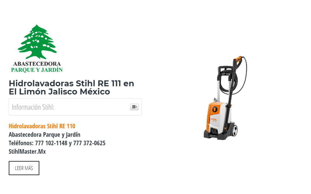 Hidrolavadoras Stihl RE 111 en El Limón Jalisco México
