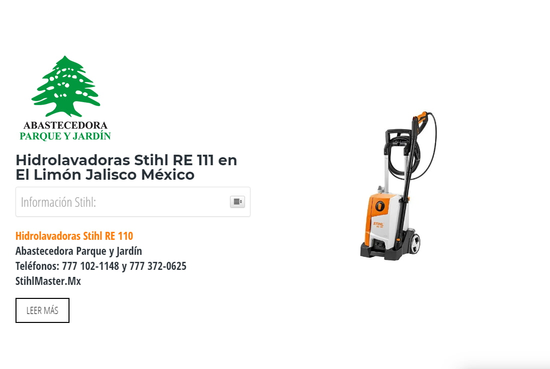 Hidrolavadoras Stihl RE 111 en El Limón Jalisco México