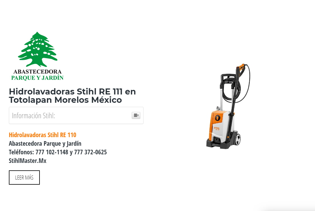 Hidrolavadoras Stihl RE 111 en Totolapan Morelos México