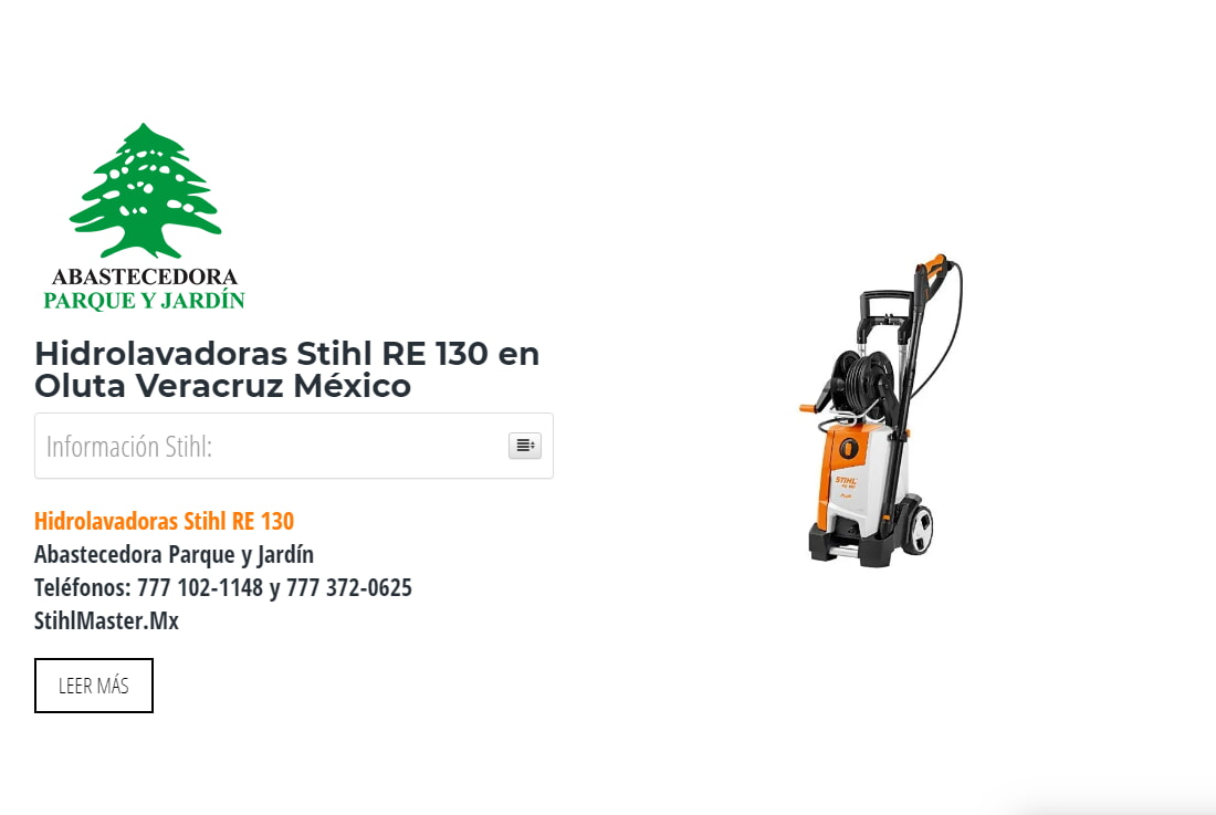 Hidrolavadoras Stihl RE 130 en Oluta Veracruz México