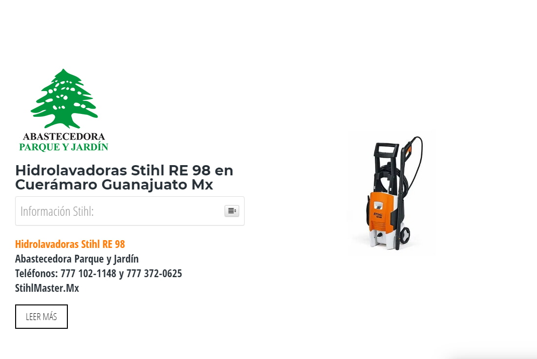 Hidrolavadoras Stihl RE 98 en Cuerámaro Guanajuato Mx
