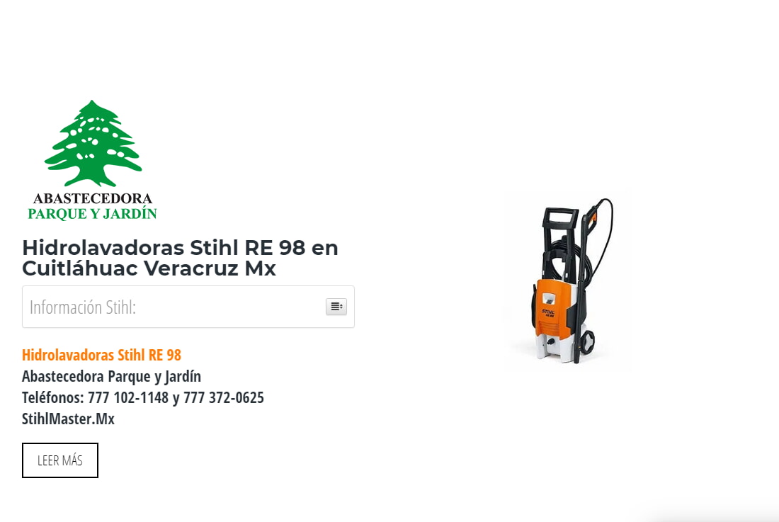 Hidrolavadoras Stihl RE 98 en Cuitláhuac Veracruz Mx