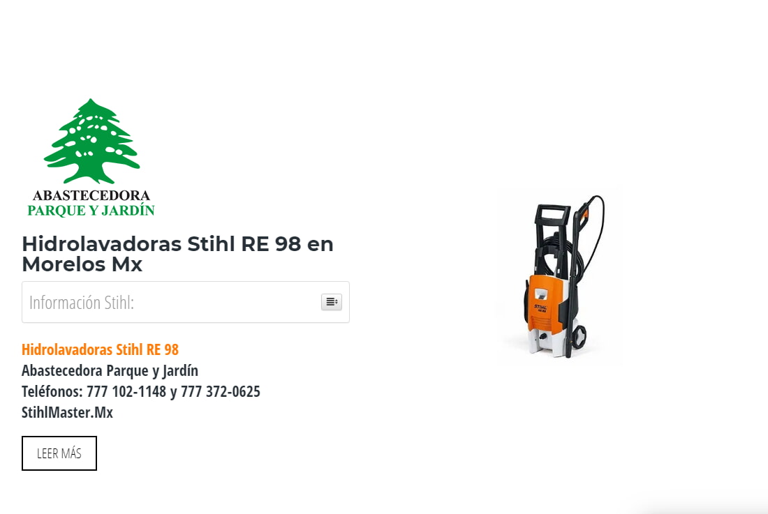 Hidrolavadoras Stihl RE 98 en Morelos Mx