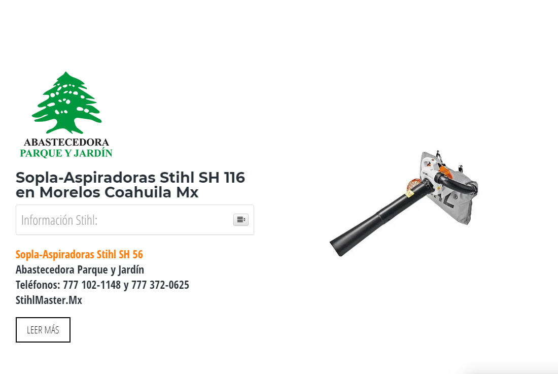 Sopla-Aspiradoras Stihl SH 116 en Morelos Coahuila Mx