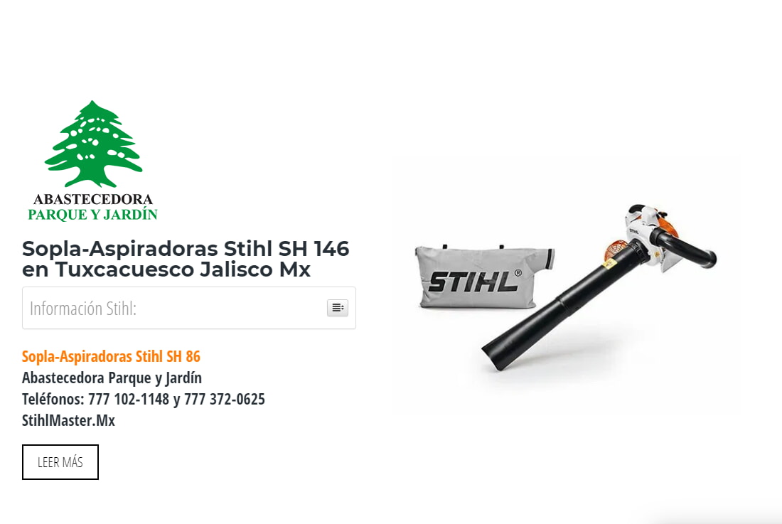Sopla-Aspiradoras Stihl SH 146 en Tuxcacuesco Jalisco Mx