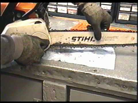 CHAIN ADJUSTMENT on Stihl MS 180c mini boss Chainsaw