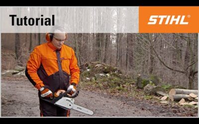 Knee start using the STIHL MS 211 C chainsaw with ErgoStart