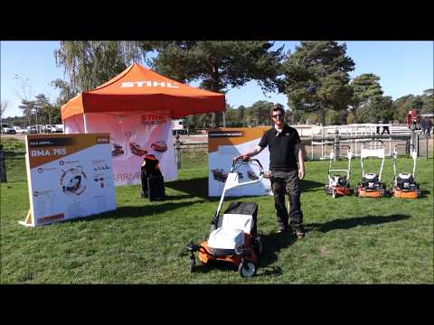 STIHL TOUR 2018 [4/12] : Xavier de Morgan, présentation RMA 765 V, nouvelle tondeuse à batterie pro