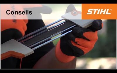 Tutoriel tronçonneuse n° 12 – Affuter une chaîne de tronçonneuse avec le porte lime 2 en 1 STIHL