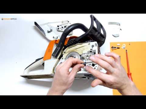 Échange du tendeur de chaîne latéral sur une tronçonneuse Stihl