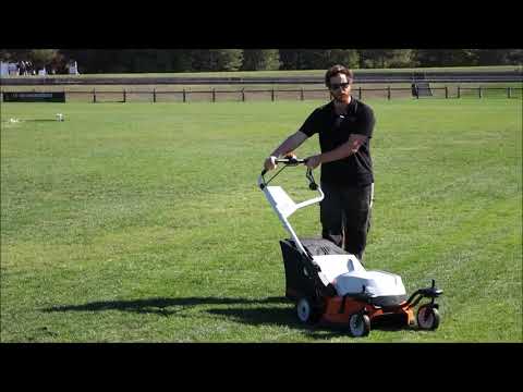 STIHL TOUR 2018 [3/12] : Xavier de Morgan, démonstration RMA 765 V, nouvelle tondeuse à batterie pro