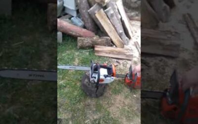 Husqvarna 135 et Stihl ms 193 t en action