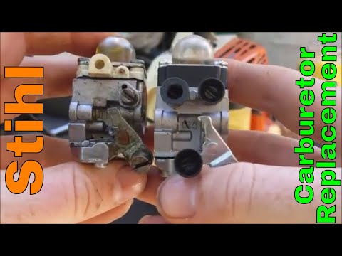How to Replace a carburetor on a Stihl string trimmer |  fs, fc, km, hl, 45, 46, 55 Lawntrepreneur