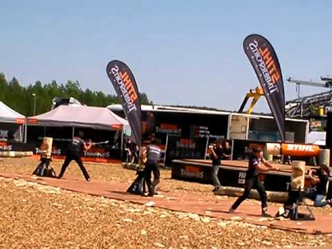 Stihl Timbersports 2012 F 60 Cup Standing Block Chop Stark Dengler Thoma