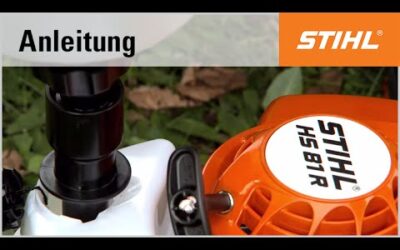 Eine STIHL Benzin-Heckenschere betanken