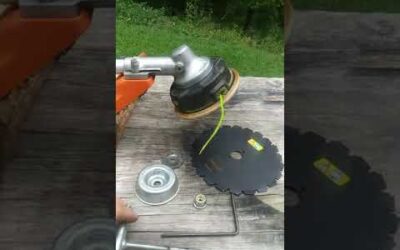 Brush blade installation on a stihl weedeater