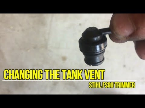 How to replace the tank vent on a Stihl FS90R trimmer weedeater