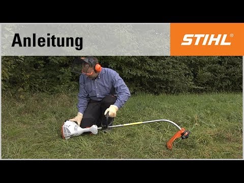 Das Starten der Motorsense STIHL FS 50