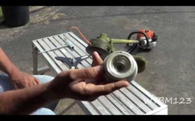 Stihl FS 90 Trimmer,Installing a Blade and String Talk.