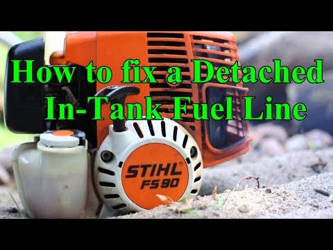 Stihl Trimmer.  How To Fix the detached in-tank fuel line problem.