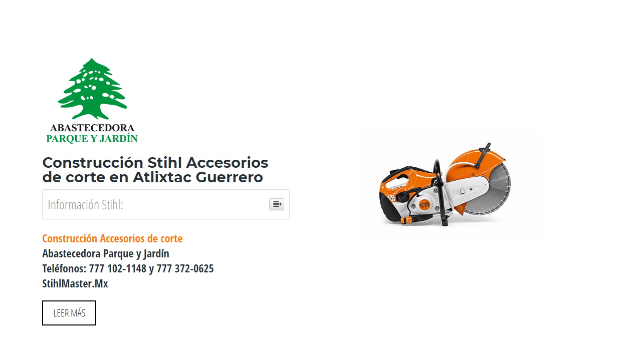 Construcción Stihl Accesorios de corte en Atlixtac Guerrero en Stihl Master contamos con más de 60 Construcción listas para distribuirse en Guerrero y todo México.