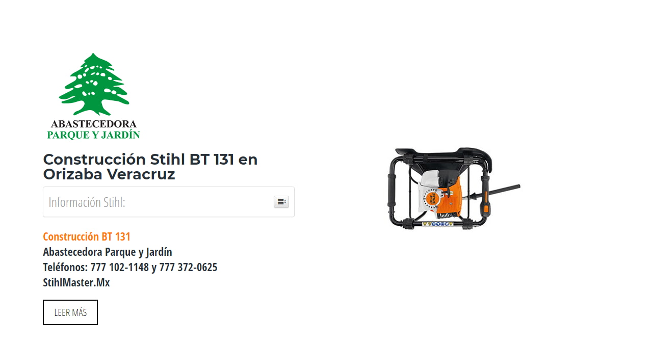 Construcción Stihl BT 131 en Orizaba Veracruz en Stihl Master contamos con más de 46 Construcción listas para distribuirse en Veracruz y todo México.