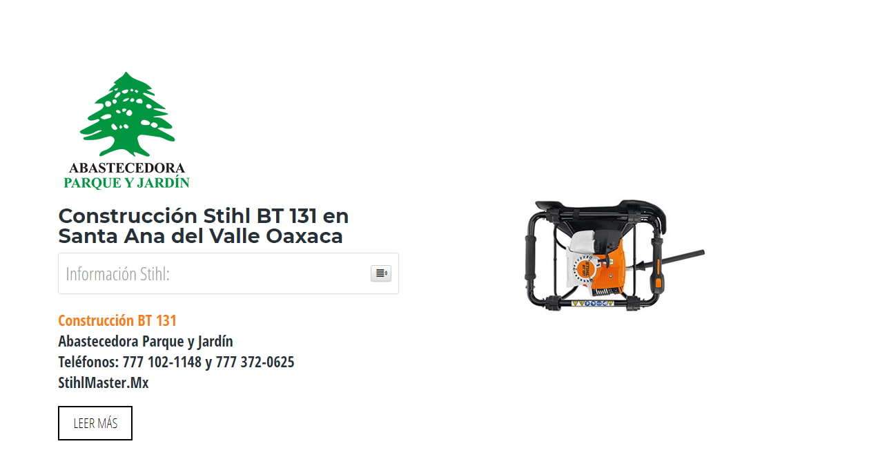 Construcción Stihl BT 131 en Santa Ana del Valle Oaxaca en Stihl Master contamos con más de 56 Construcción listas para distribuirse en Oaxaca y todo México.