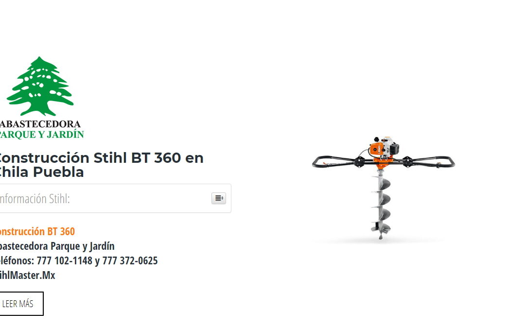 Construcción Stihl BT 360 en Chila Puebla