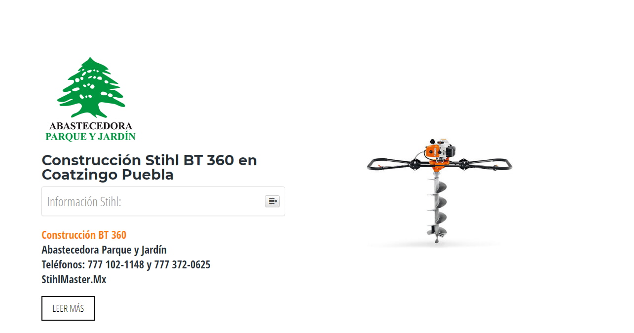 Construcción Stihl BT 360 en Coatzingo Puebla en Stihl Master contamos con más de 46 Construcción listas para distribuirse en Puebla y todo México.