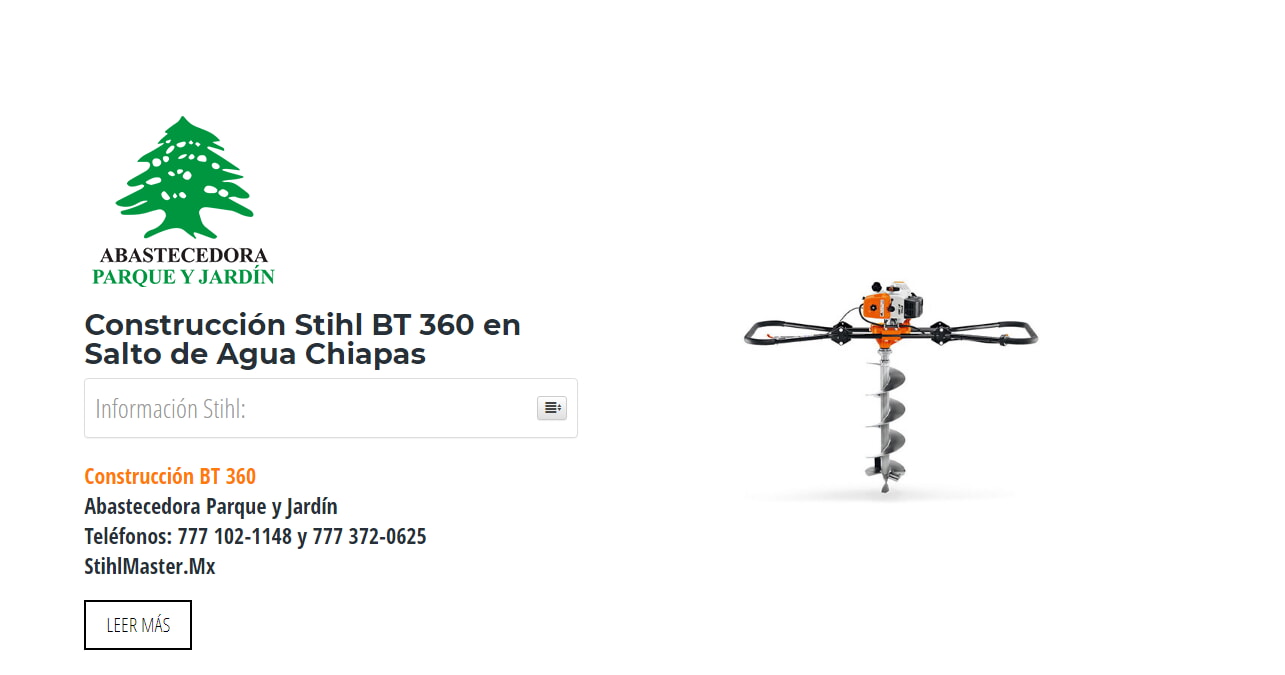 Construcción Stihl BT 360 en Salto de Agua Chiapas en Stihl Master contamos con más de 51 Construcción listas para distribuirse en Chiapas y todo México.