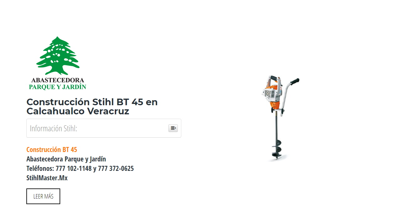 Construcción Stihl BT 45 en Calcahualco Veracruz en Stihl Master contamos con más de 49 Construcción listas para distribuirse en Veracruz y todo México.
