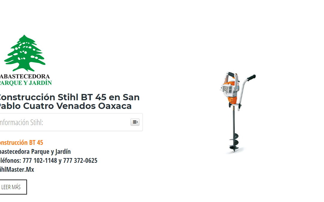 Construcción Stihl BT 45 en San Pablo Cuatro Venados Oaxaca