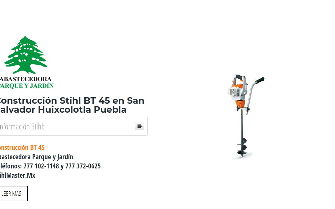 Construcción Stihl BT 45 en San Salvador Huixcolotla Puebla