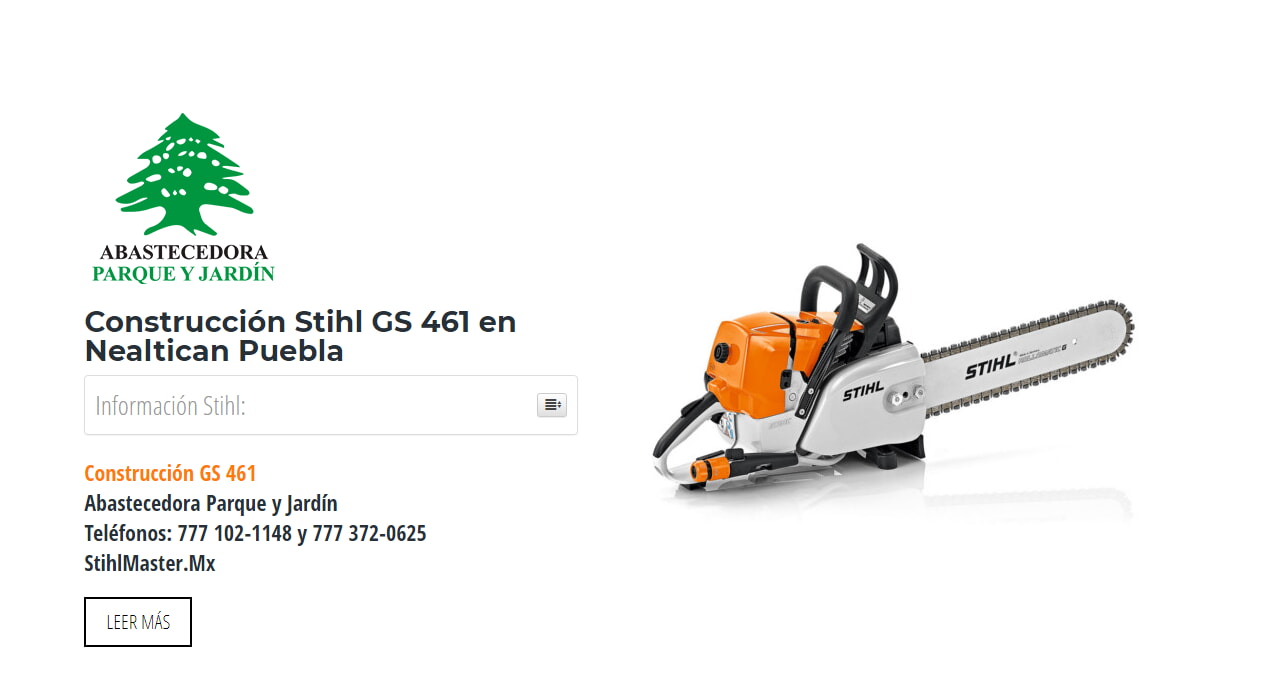 Construcción Stihl GS 461 en Nealtican Puebla en Stihl Master contamos con más de 46 Construcción listas para distribuirse en Puebla y todo México.