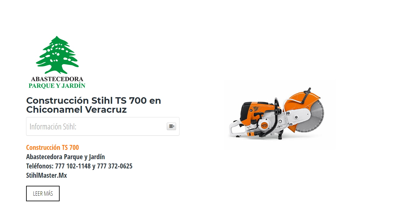 Construcción Stihl TS 700 en Chiconamel Veracruz en Stihl Master contamos con más de 49 Construcción listas para distribuirse en Veracruz y todo México.