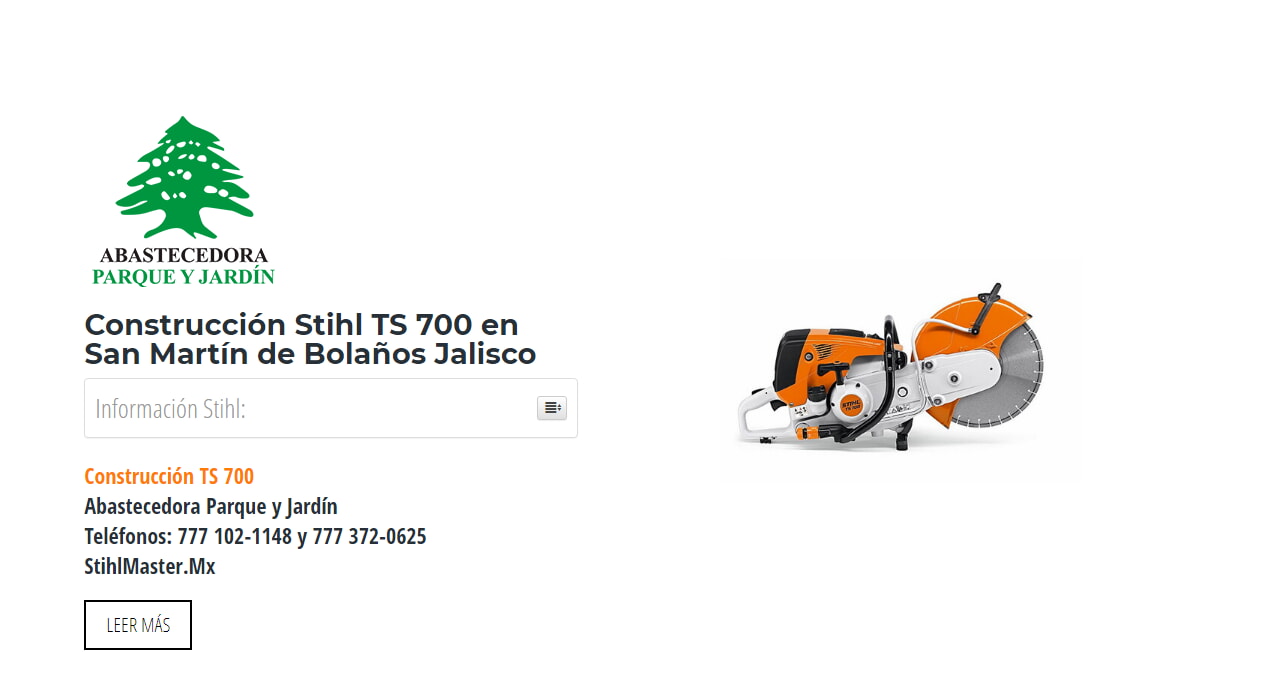 Construcción Stihl TS 700 en San Martín de Bolaños Jalisco en Stihl Master contamos con más de 59 Construcción listas para distribuirse en Jalisco y todo México.