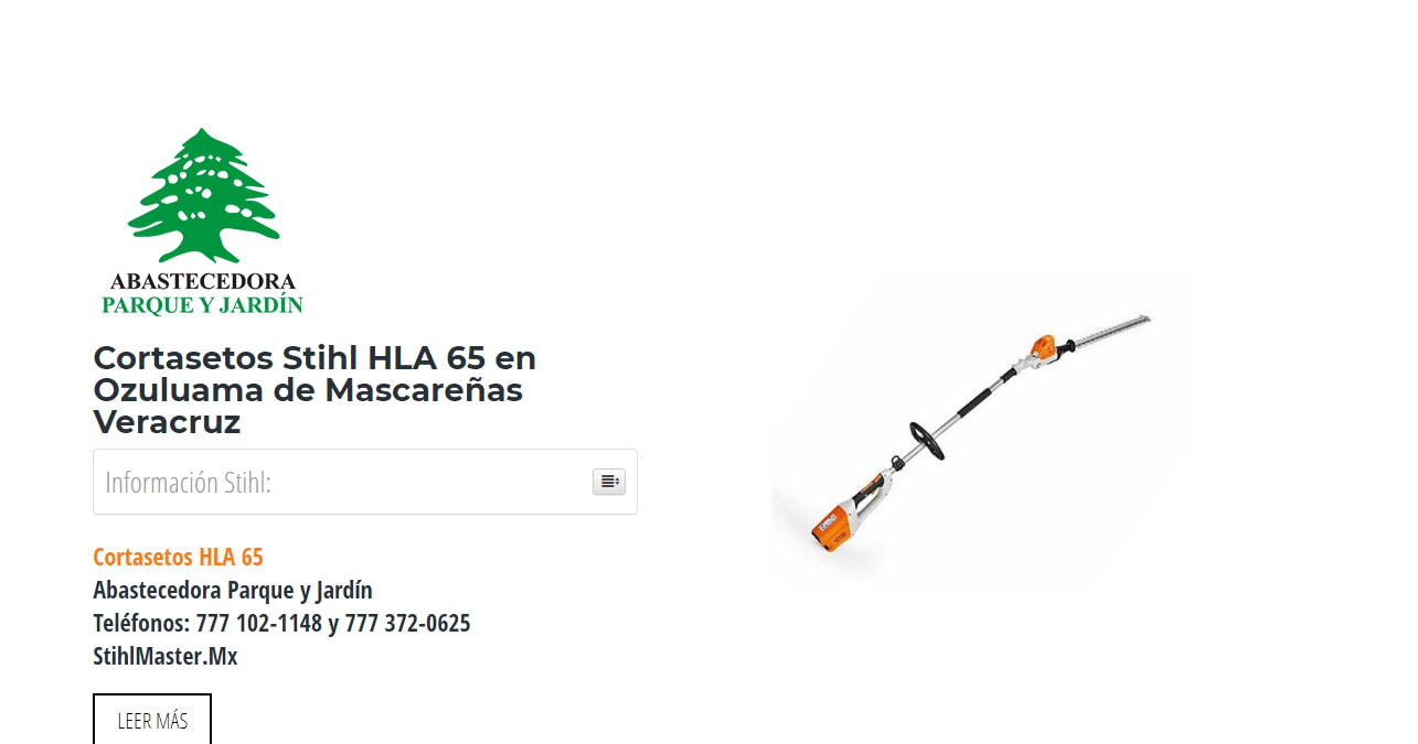 Cortasetos Stihl HLA 65 en Ozuluama de Mascareñas Veracruz en Stihl Master contamos con más de 59 Cortasetos listas para distribuirse en Veracruz y todo México.