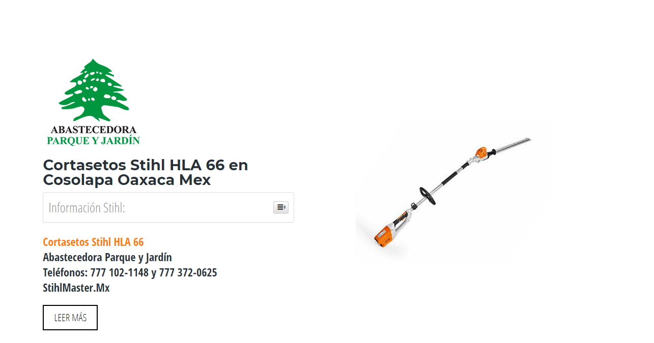 Cortasetos Stihl HLA 66 en Cosolapa Oaxaca Mex en Stihl Master contamos con más de 46 Cortasetos listas para distribuirse en Oaxaca y todo México.