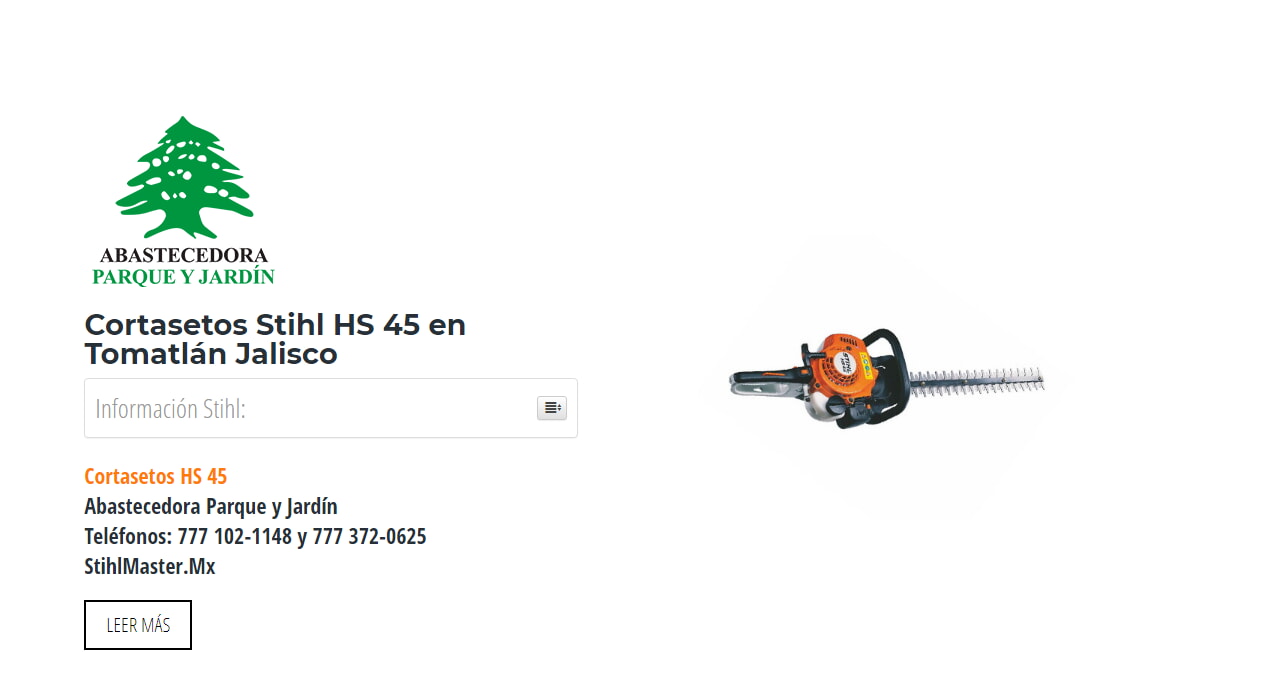 Cortasetos Stihl HS 45 en Tomatlán Jalisco
