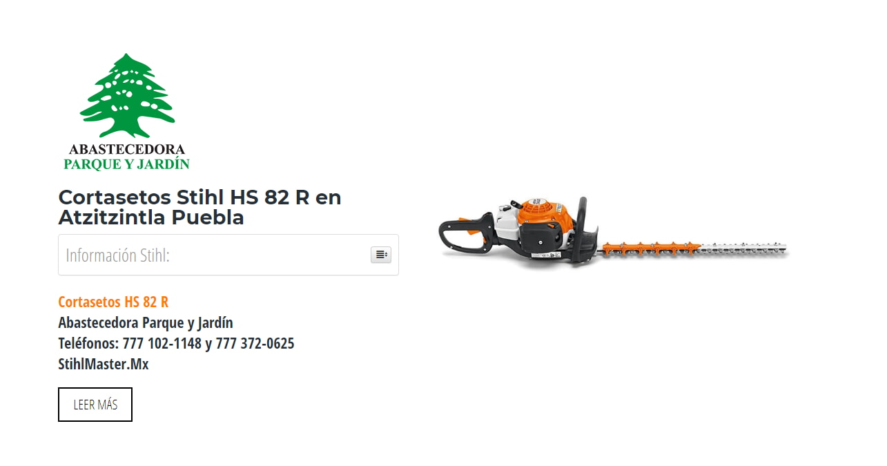 Cortasetos Stihl HS 82 R en Atzitzintla Puebla en Stihl Master contamos con más de 47 Cortasetos listas para distribuirse en Puebla y todo México.