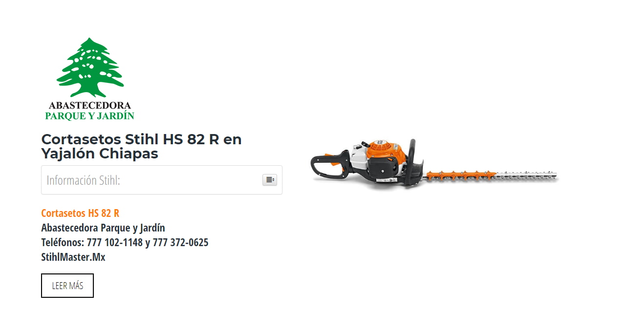 Cortasetos Stihl HS 82 R en Yajalón Chiapas en Stihl Master contamos con más de 44 Cortasetos listas para distribuirse en Chiapas y todo México.