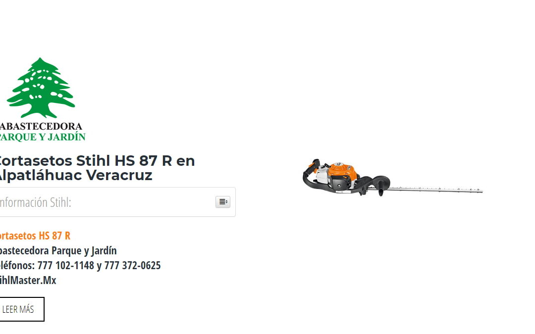 Cortasetos Stihl HS 87 R en Alpatláhuac Veracruz