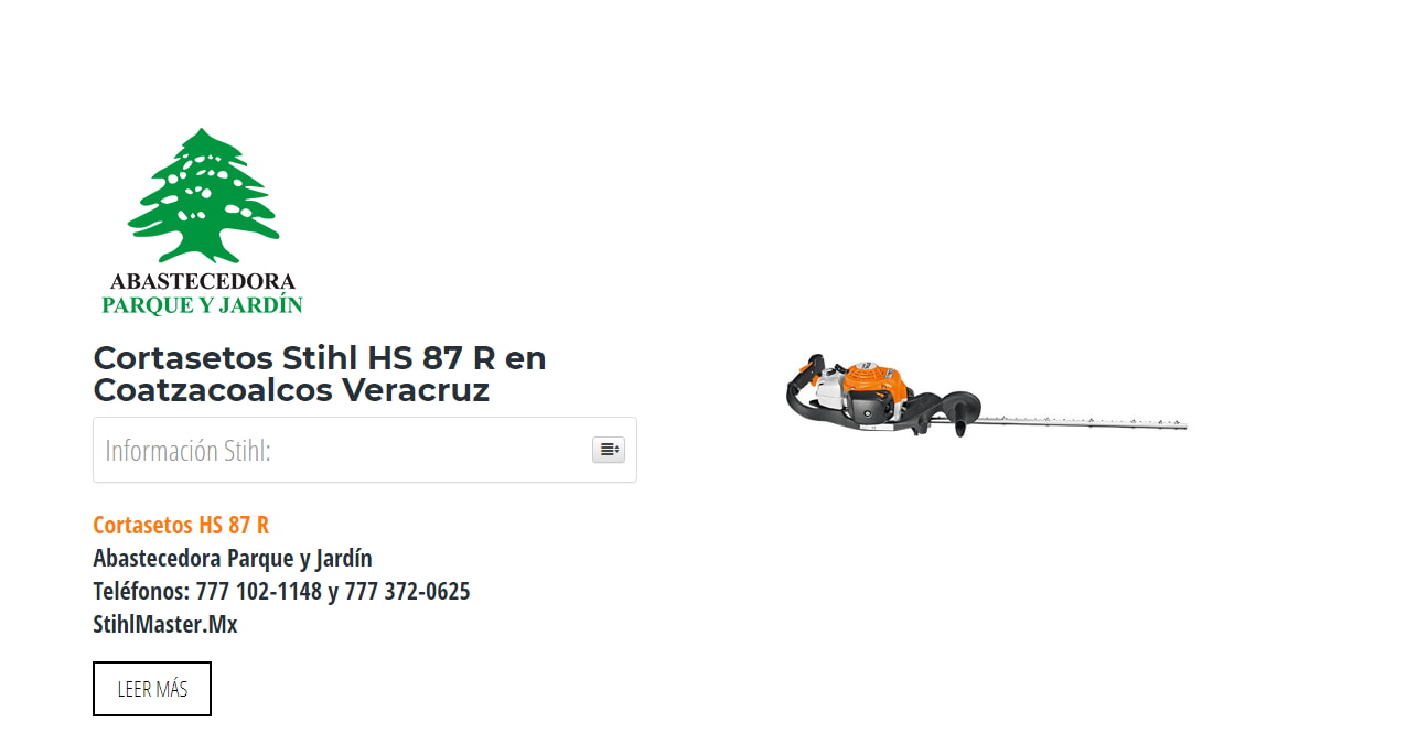 Cortasetos Stihl HS 87 R en Coatzacoalcos Veracruz en Stihl Master contamos con más de 51 Cortasetos listas para distribuirse en Veracruz y todo México.