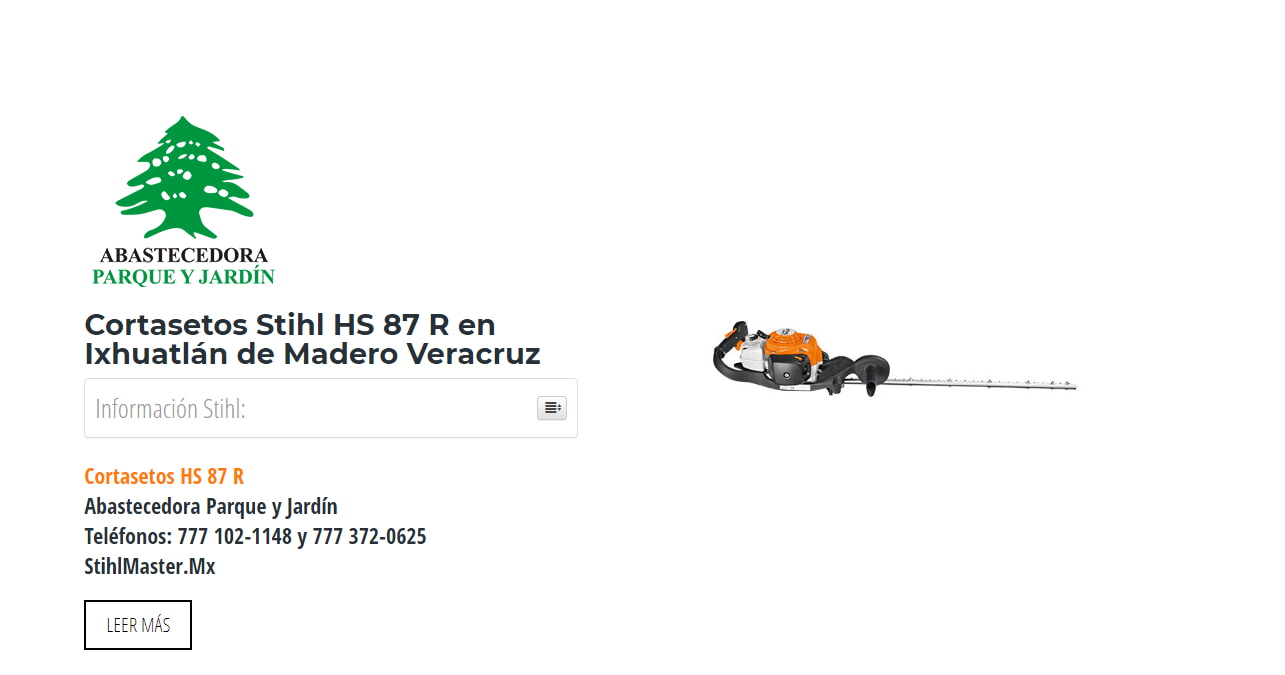 Cortasetos Stihl HS 87 R en Ixhuatlán de Madero Veracruz en Stihl Master contamos con más de 57 Cortasetos listas para distribuirse en Veracruz y todo México.