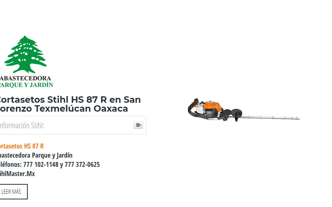 Cortasetos Stihl HS 87 R en San Lorenzo Texmelúcan Oaxaca