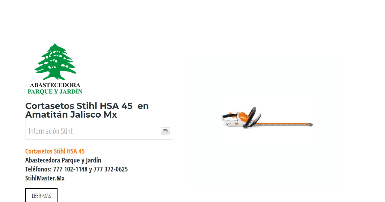 Cortasetos Stihl HSA 45  en Amatitán Jalisco Mx en Stihl Master contamos con más de 47 Cortasetos listas para distribuirse en Jalisco y todo México.