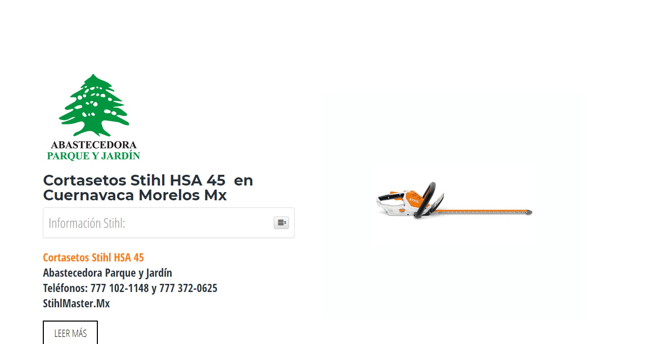 Cortasetos Stihl HSA 45  en Cuernavaca Morelos Mx en Stihl Master contamos con más de 49 Cortasetos listas para distribuirse en Morelos y todo México.